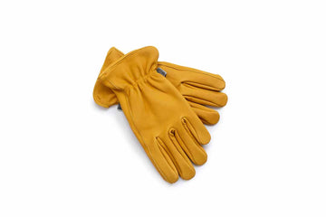 classic leather garden gloves yellow