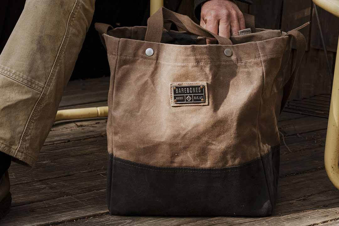 Neelum Waxed Canvas Market Tote Khaki by Barebones Living