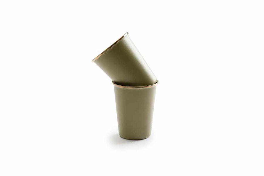 Enamel 2-Tone Tall Cup Set - Olive Drab