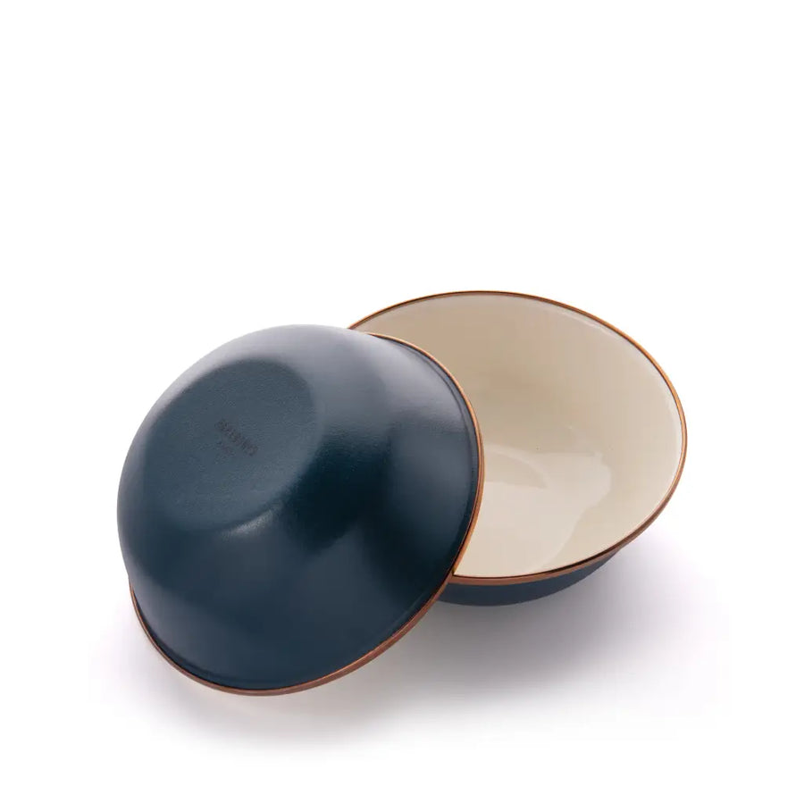 Enamel 2-Tone Bowl Set - Deep Indigo