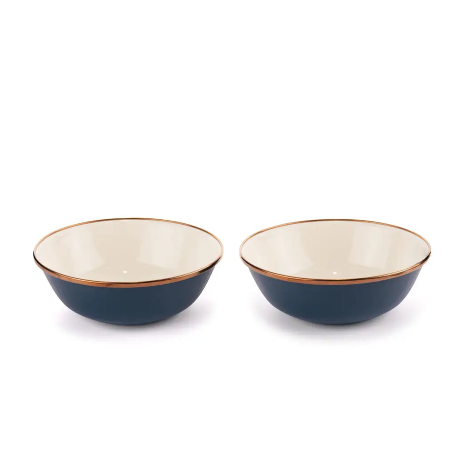 Enamel 2-Tone Bowl Set - Deep Indigo