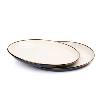 Enamel 2-Tone Deep Plate Set - Deep Indigo