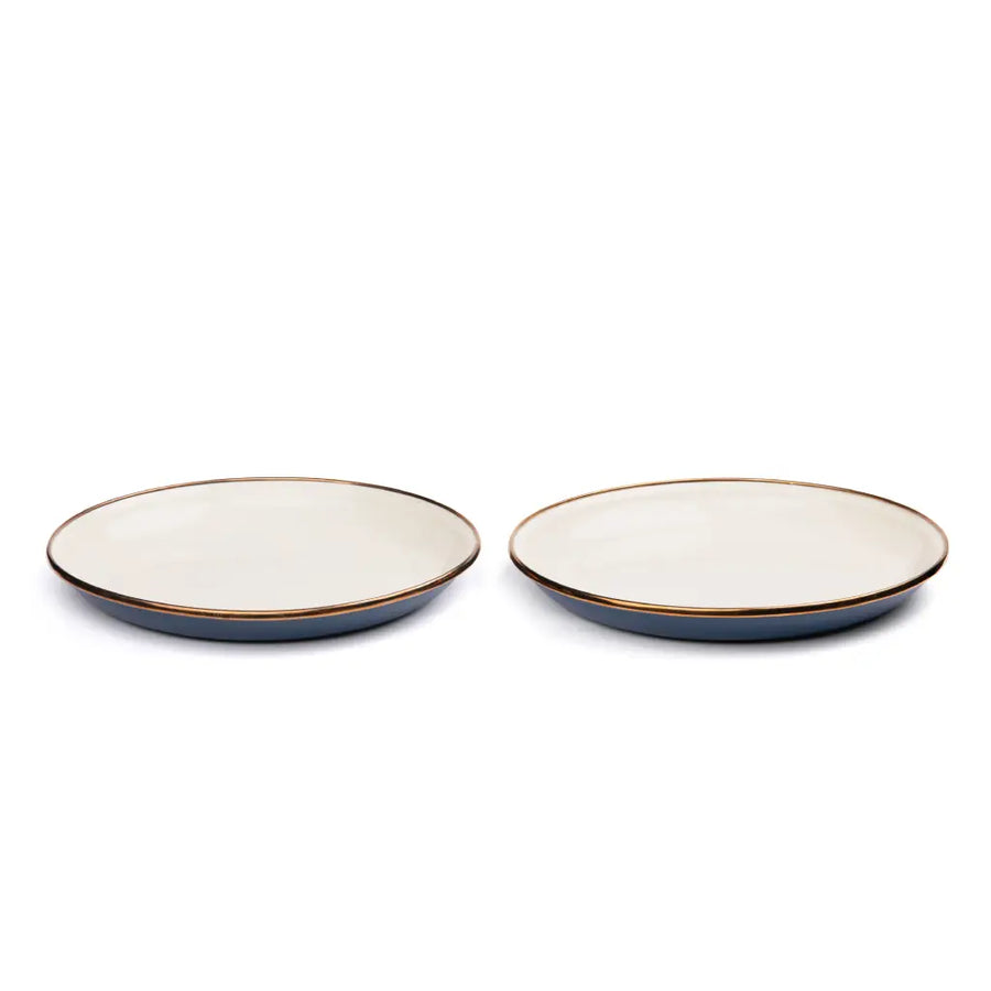 Enamel 2-Tone Deep Plate Set - Deep Indigo