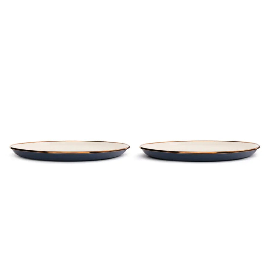 Enamel 2-Tone Deep Plate Set - Deep Indigo