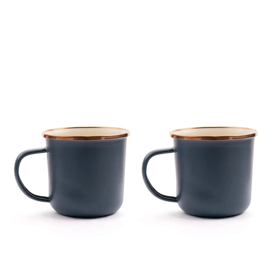 Enamel 2-Tone Mug Set - Deep Indigo
