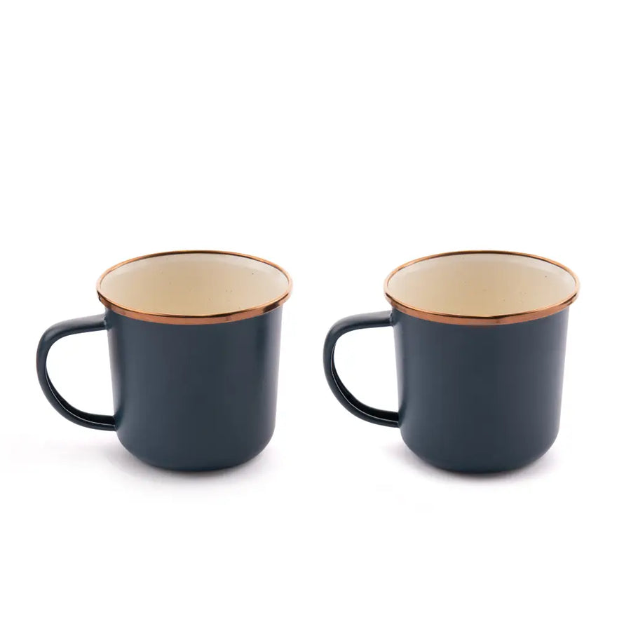 Enamel 2-Tone Mug Set - Deep Indigo