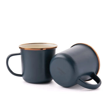 Enamel 2-Tone Mug Set - Deep Indigo