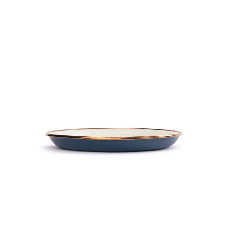 Enamel 2-Tone Salad Plate Set - Deep Indigo