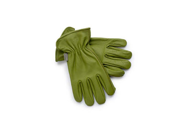 leather work gloves green