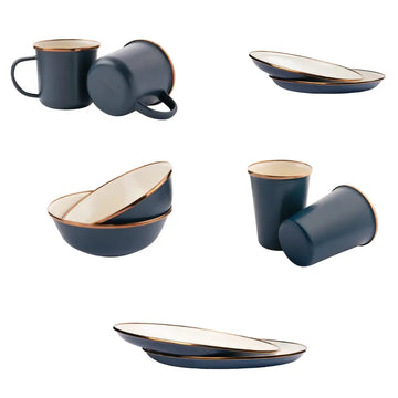 2- Tone Enamelware Set - Deep Indigo