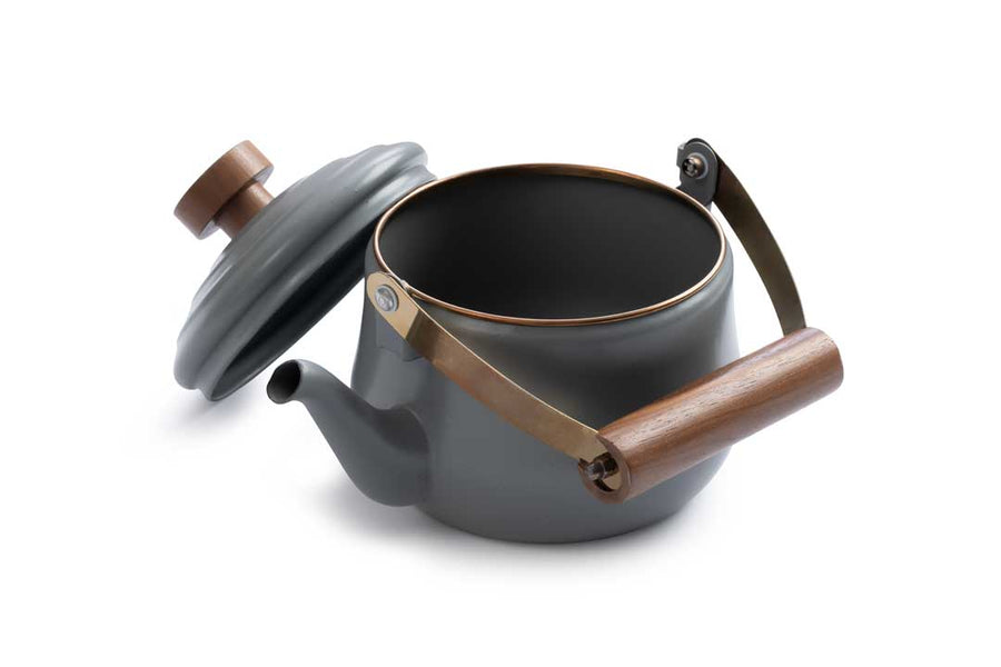 vintage style enamel teapot