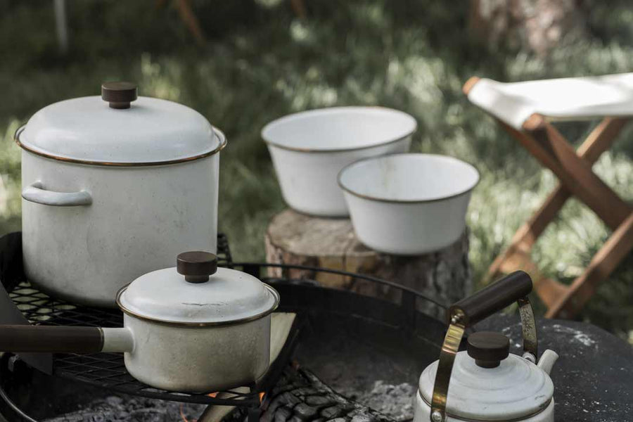 enamel bowls camping barebones living australia