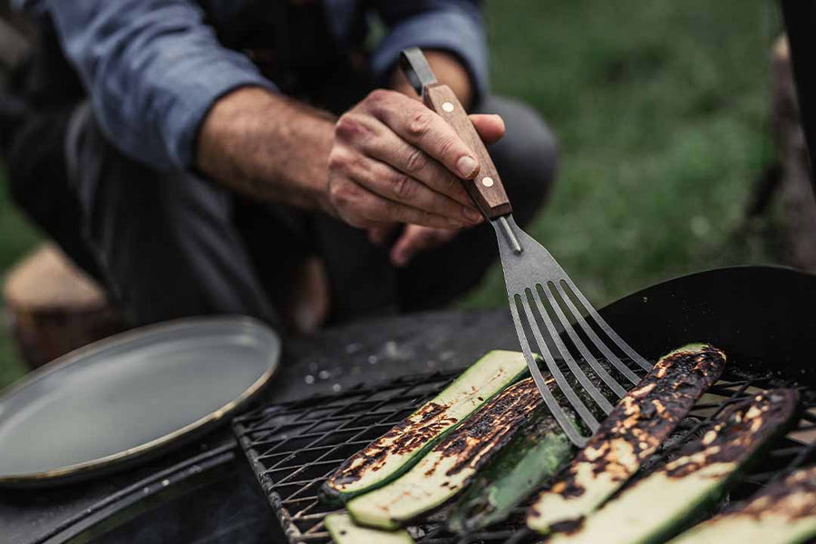 barebonesliving outdoor cooking fish spatula