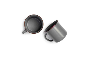 Enamel Cups Slate Grey - Set of 2