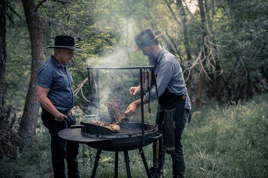 Cowboy Fire Pit Grill Side Table 30