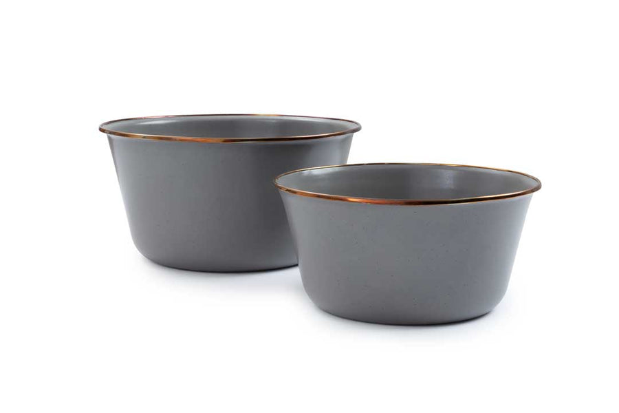 Enamel Mixing Bowls Slate Grey - Set of 2