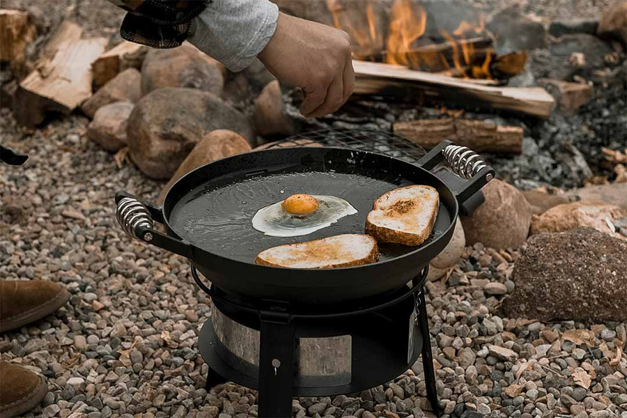 cooking breakfast outdoor oven