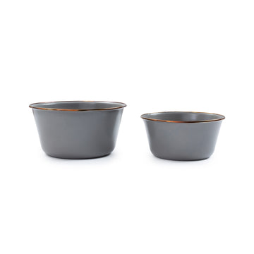 Enamel Mixing Bowls Slate Grey - Set of 2